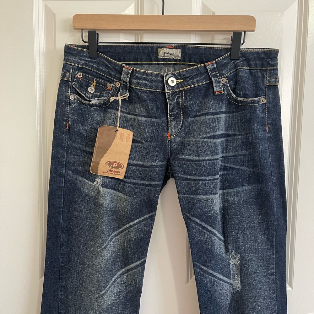 Vintage Italian Low Rise Bootcut Jeans Y2K Tall Size M